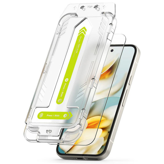 Folia ochronna na ekran Ringke Easy Slide do Google Pixel 9a, szkło hartowane, pełna warstwa kleju, zestaw 2 sztuki