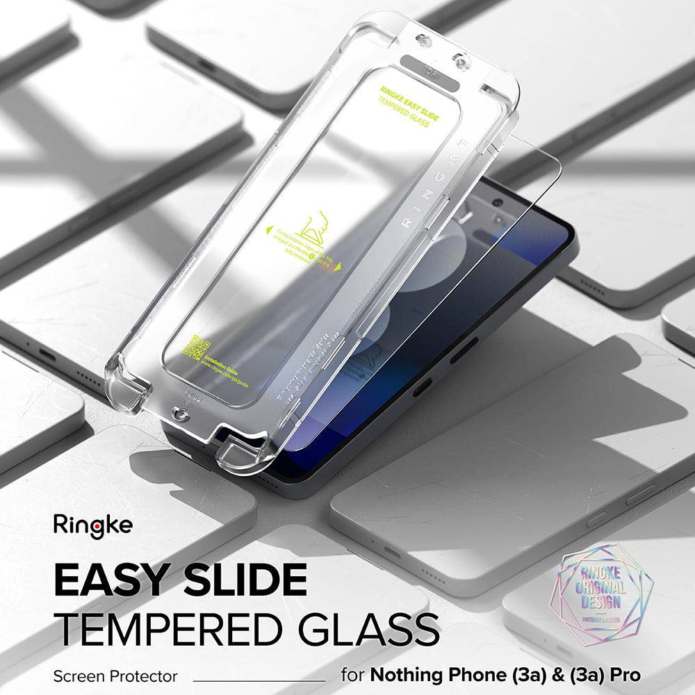Folia ochronna na ekran Ringke Easy Slide do Nothing Phone (3a) / Phone (3a) Pro, szkło hartowane, pełna warstwa kleju, zestaw 2 sztuki