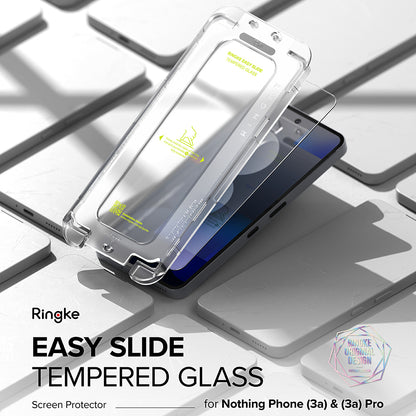 Folia ochronna na ekran Ringke Easy Slide do Nothing Phone (3a) / Phone (3a) Pro, szkło hartowane, pełna warstwa kleju, zestaw 2 sztuki