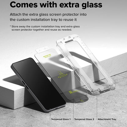 Folia ochronna na ekran Ringke Easy Slide do Nothing Phone (3a) / Phone (3a) Pro, szkło hartowane, pełna warstwa kleju, zestaw 2 sztuki