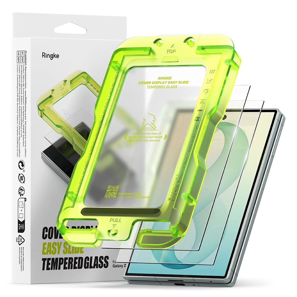 Folia ochronna na ekran zewnętrzny Ringke Easy Slide do Samsung Galaxy Z Fold8 F971, szkło hartowane, pełna warstwa kleju, zestaw 2 sztuki
