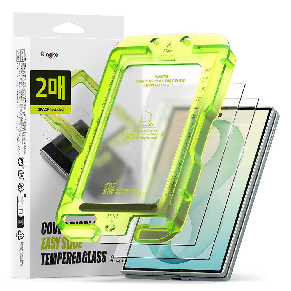 Folia ochronna na ekran zewnętrzny Ringke Easy Slide do Samsung Galaxy Z Fold8 F971, szkło hartowane, pełna warstwa kleju, zestaw 2 sztuki