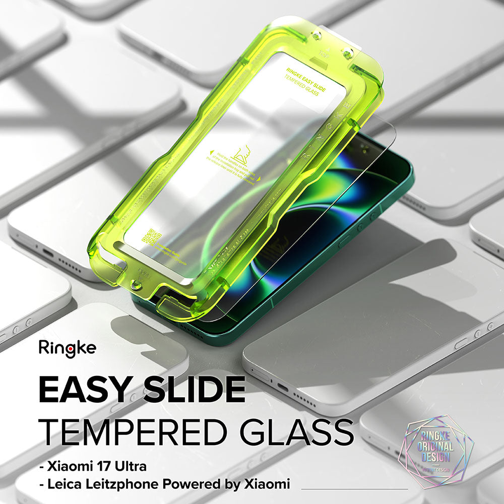 Ringke Easy Slide Screen Protector for Xiaomi 17 Ultra, Tempered Glass, Full Glue, Set of 2 pieces