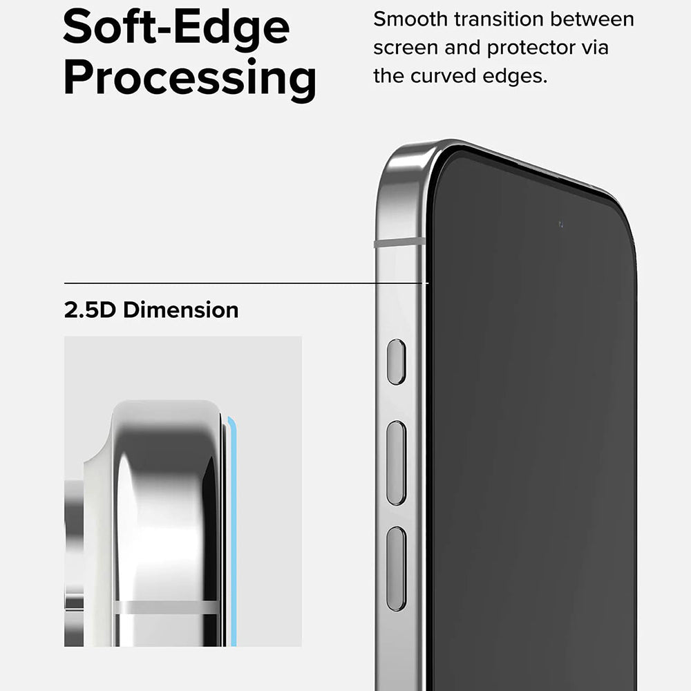 Ringke Screen Protector for Apple iPhone 15 Pro Max, Tempered Glass, Full Glue, Black