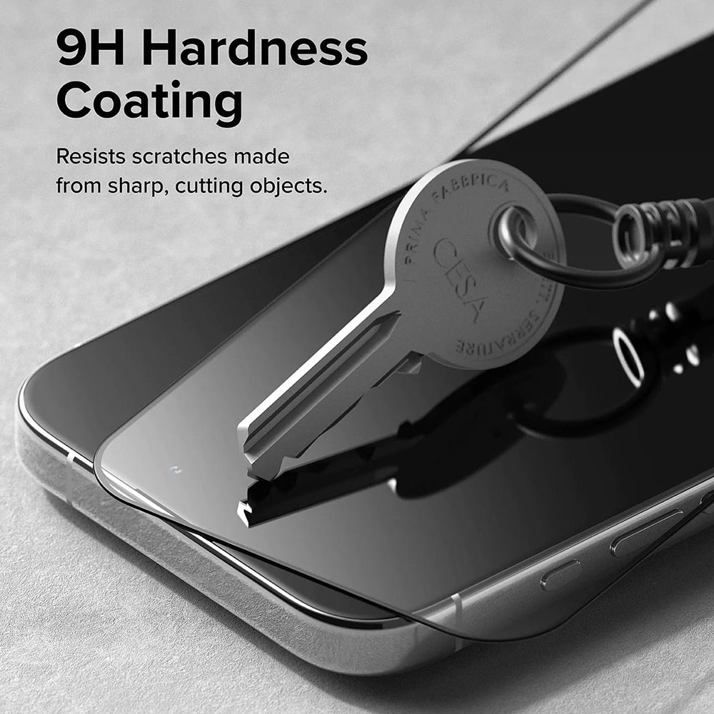 Ringke Screen Protector for Apple iPhone 15 Pro, Tempered Glass, Full Glue, Black