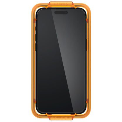 Folia ochronna na ekran Spigen GlastR Align Master dla Apple iPhone 15, Szkło Hartowane, Pełne Klejenie, Zestaw 2 sztuki, Czarna AGL06906