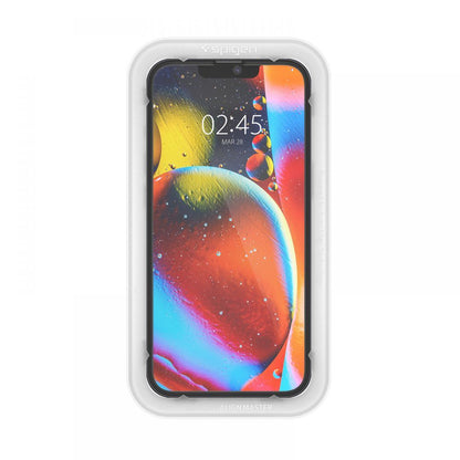 Spigen GlastR Align Master Screen Protector for Apple iPhone 17e / 16e / 14 / 13 Pro, Tempered Glass, Full Glue, Black AGL03725