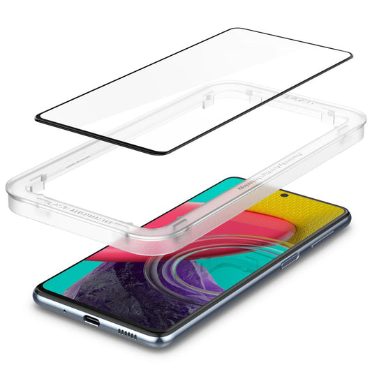 Folia ochronna na ekran Spigen GlastR Align Master dla Samsung Galaxy M53 M536, Hartowane szkło, Pełne klejenie, Czarna