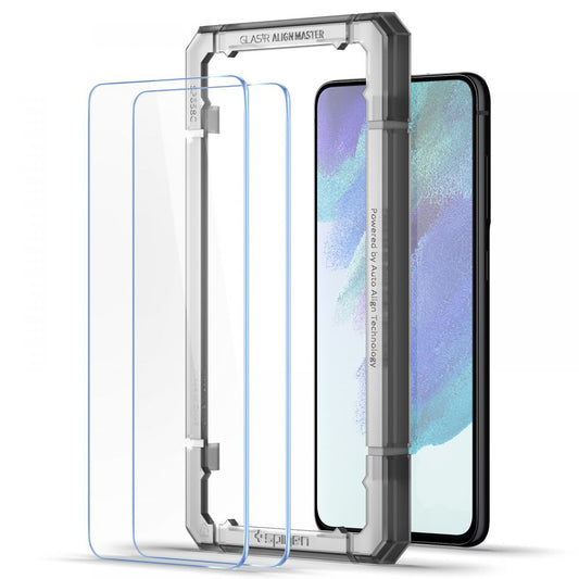 Folia ochronna na ekran Spigen GlastR Align Master dla Samsung Galaxy S21 FE 5G G990, Szkło Hartowane, Pełne Klejenie, Zestaw 2 sztuki AGL03088