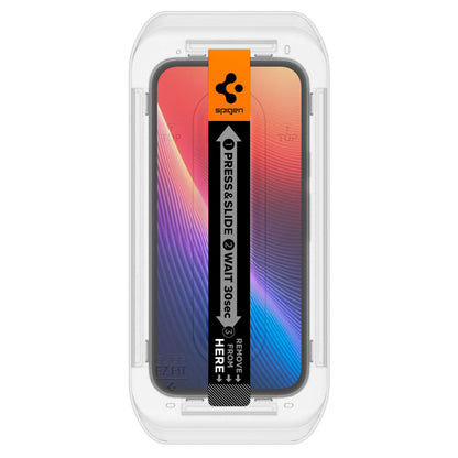 Folia ochronna na ekran Spigen GlastR EZ FIT dla Google Pixel 9a, Hartowane szkło, Pełne klejenie, Zestaw 2 sztuki AGL08938