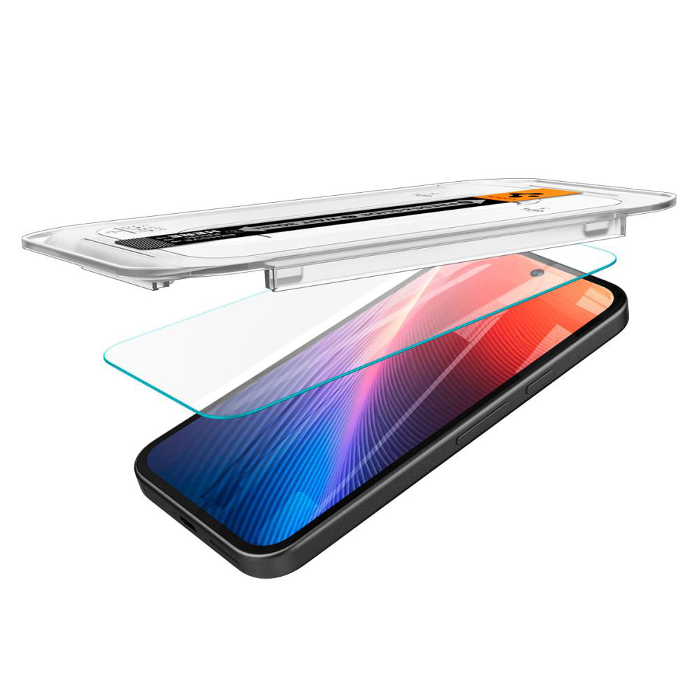 Folia ochronna na ekran Spigen GlastR EZ FIT dla Google Pixel 9a, Hartowane szkło, Pełne klejenie, Zestaw 2 sztuki AGL08938