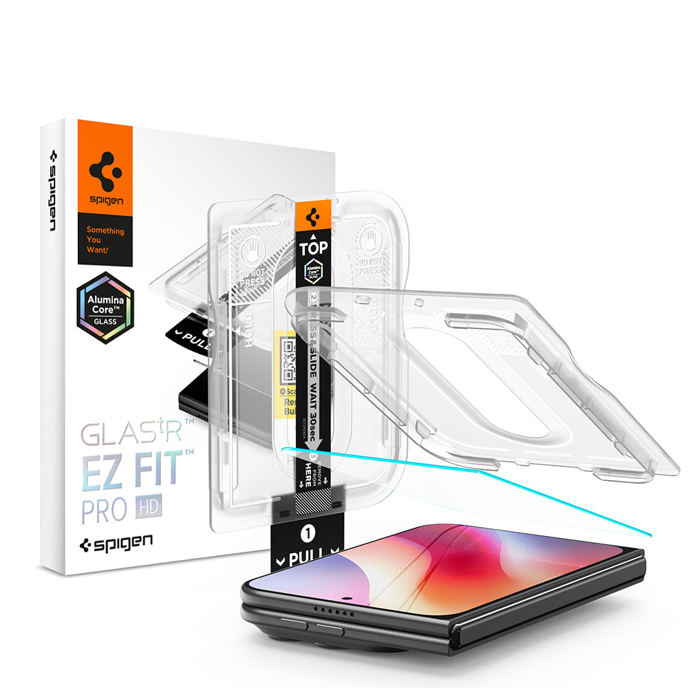 Folia ochronna na ekran Spigen GlastR EZ FIT Pro HD do Apple iPhone Duo, szkło hartowane, pełna klej AGL12014
