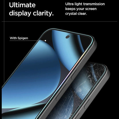 Folia ochronna do ekranu Spigen GlastR EZ FIT Pro HD dla Google Pixel 10a, Hartowane szkło, Pełne klejenie, Zestaw 2 sztuki AGL11364