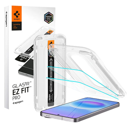 Folia ochronna do ekranu Spigen GlastR EZ FIT Pro HD dla Samsung Galaxy A57 5G, Hartowane szkło, Pełne klejenie, Zestaw 2 sztuki AGL11397