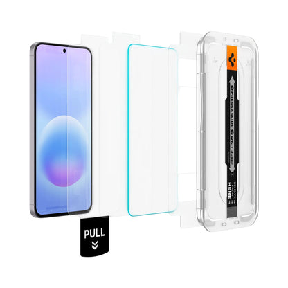 Folia ochronna do ekranu Spigen GlastR EZ FIT Pro HD dla Samsung Galaxy A57 5G, Hartowane szkło, Pełne klejenie, Zestaw 2 sztuki AGL11397