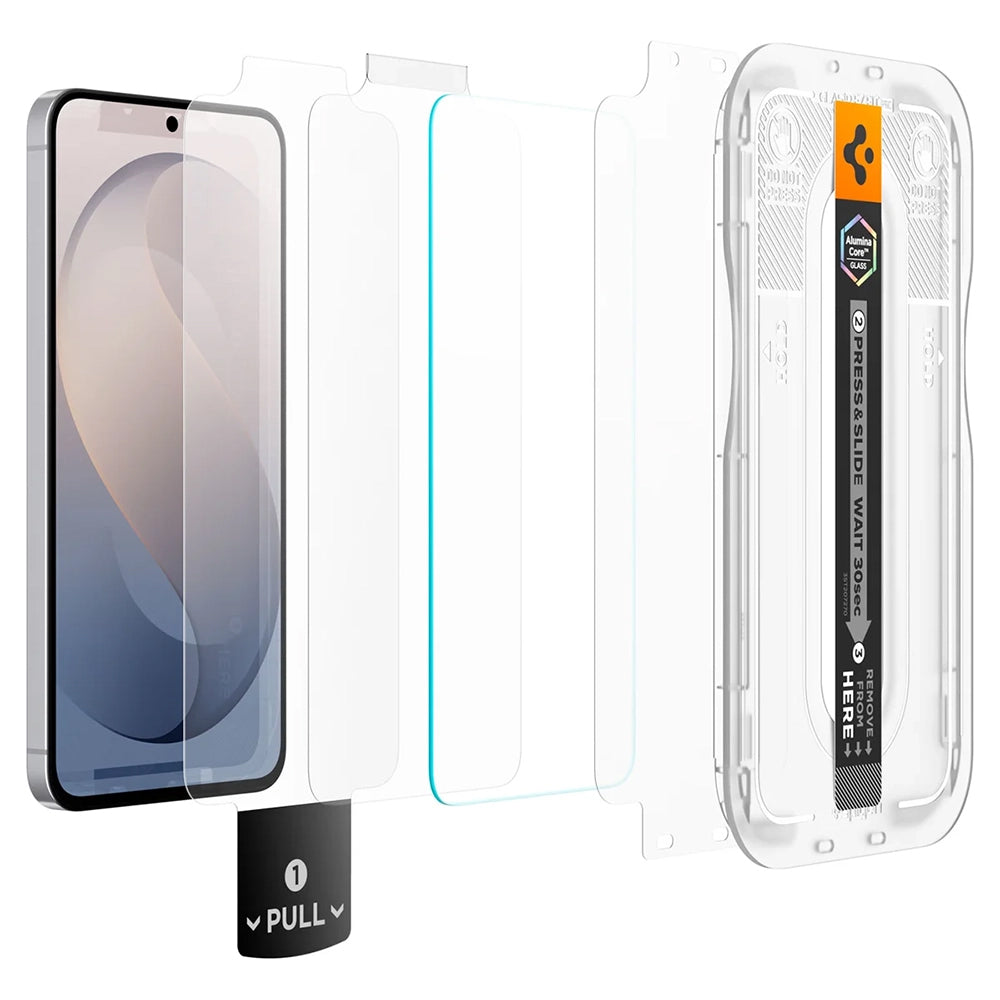 Folia ochronna na ekran Spigen GlastR EZ FIT Pro HD do Samsung Galaxy S26 FE S741, szkło hartowane, pełna klej, zestaw 2 sztuki AGL11811