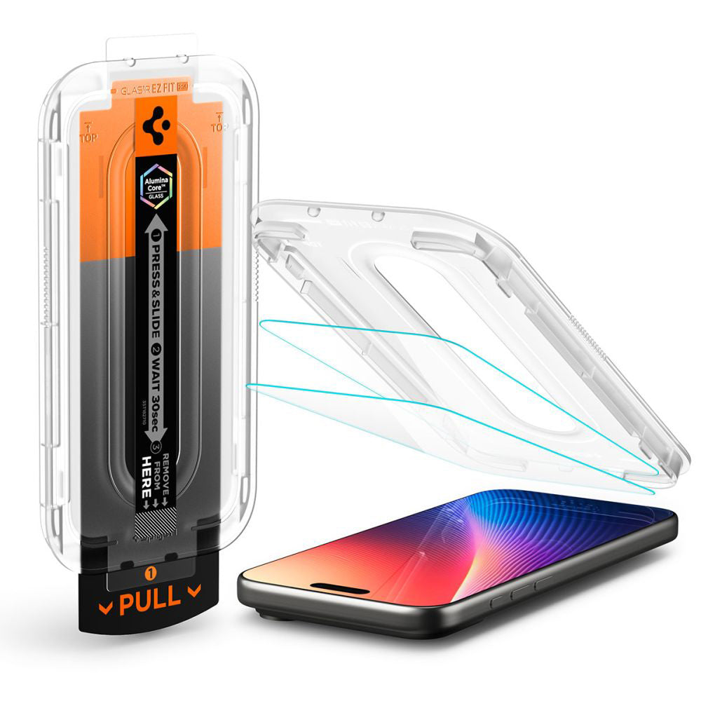 Folia ochronna do ekranu Spigen GlastR EZ FIT Pro dla Apple iPhone 17 Pro Max / 16 Pro Max, Szkło Hartowane, Pełne Klejenie