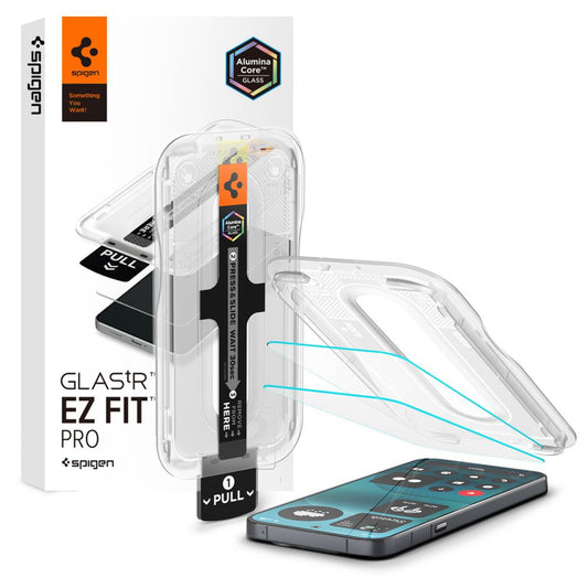 Folia ochronna na ekran Spigen GlastR EZ FIT Pro do Nothing Phone (4a) Pro, szkło hartowane, pełna klej, zestaw 2 sztuki AGL11681