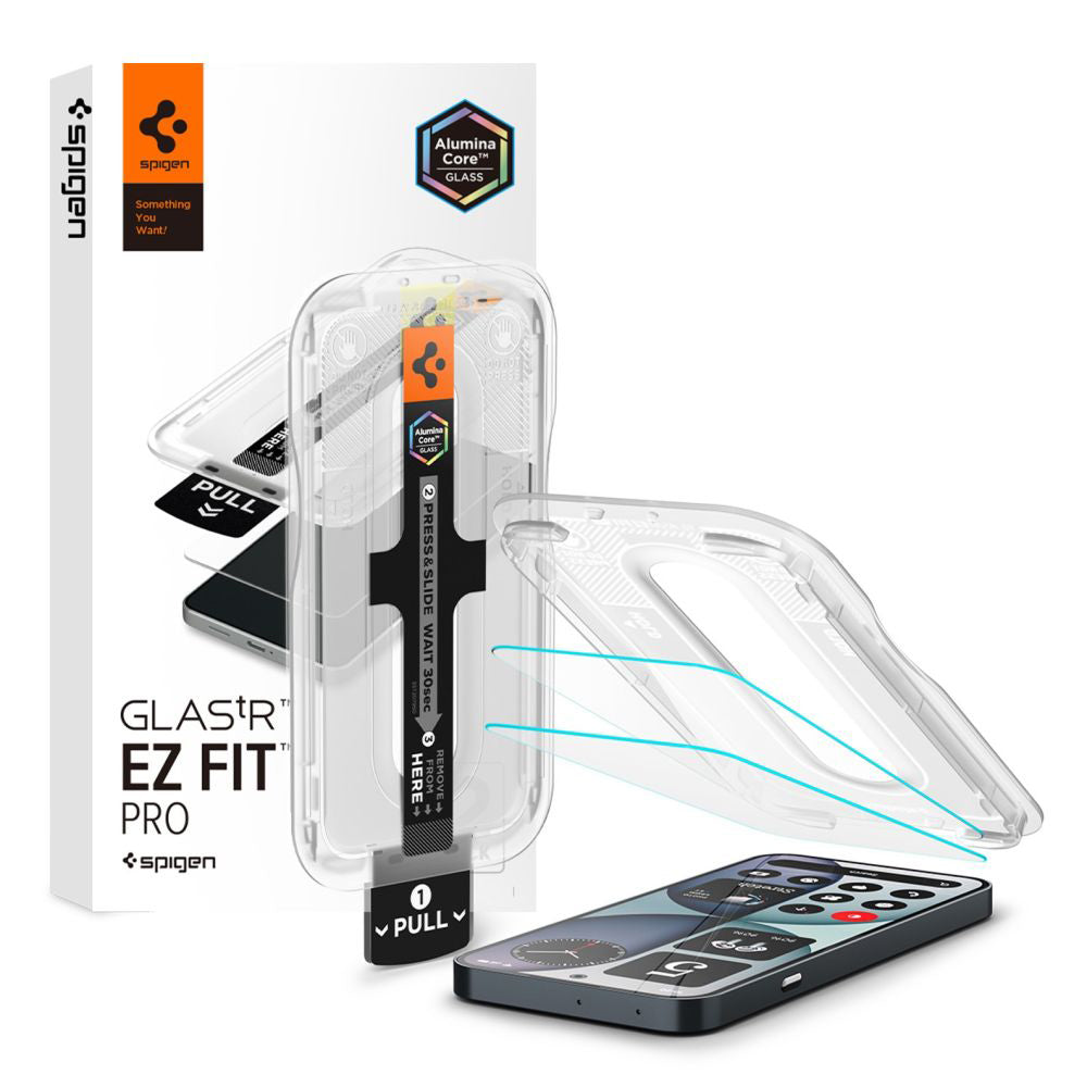 Folia ochronna na ekran Spigen GlastR EZ FIT Pro do Nothing Phone (4a), szkło hartowane, pełna warstwa kleju, zestaw 2 sztuk AGL11682