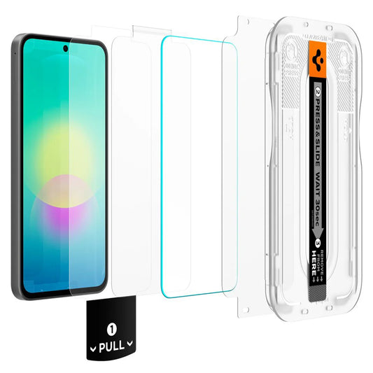 Folia ochronna na ekran Spigen GlastR EZ FIT Pro do Samsung Galaxy A27 5G, szkło hartowane, pełna klej, zestaw 2 sztuki AGL11809
