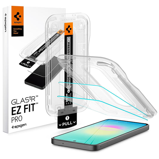 Folia ochronna na ekran Spigen GlastR EZ FIT Pro do Samsung Galaxy A27 5G, szkło hartowane, pełna klej, zestaw 2 sztuki AGL11809