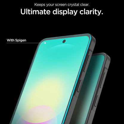 Folia ochronna na ekran Spigen GlastR EZ FIT Pro do Samsung Galaxy A27 5G, szkło hartowane, pełna klej, zestaw 2 sztuki AGL11809