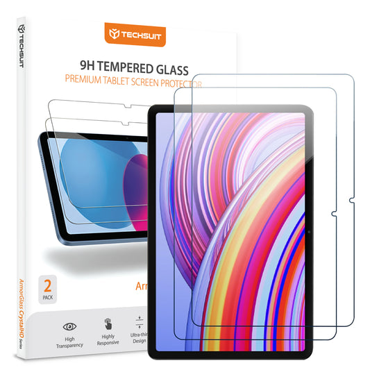 Folia ochronna na ekran Techsuit ArmorGlass CrystalHD dla Xiaomi Redmi Pad Pro / Pad Pro 5G / Poco Pad, Szkło Hartowane, Pełne Klejenie, Zestaw 2 sztuki