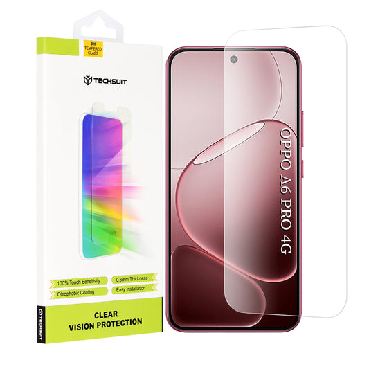 Folia ochronna na ekran Techsuit Clear Vision dla Oppo A6 Pro 5G / A6 Pro 4G, Hartowane szkło, Pełne klejenie