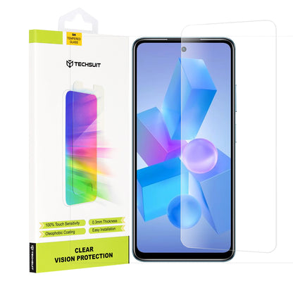 Folia ochronna na ekran Techsuit Clear Vision dla Tecno Spark 20 Pro / Pova 5 Pro / Hot 40 / Hot 40 Pro, szkło hartowane, pełna klejność