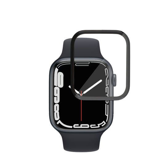 Folia ochronna Ecran Techsuit Nano Flex do Apple Watch Series 9 / 8 / 7 41mm, Plastik, Zestaw 2 sztuki, Czarna