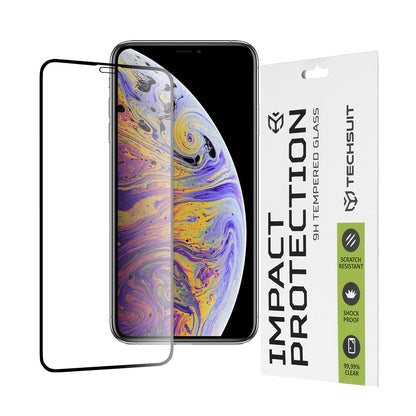Folia ochronna na ekran Techsuit do Apple iPhone 11 Pro Max / XS Max, szkło hartowane, Full Glue, 111D, czarna