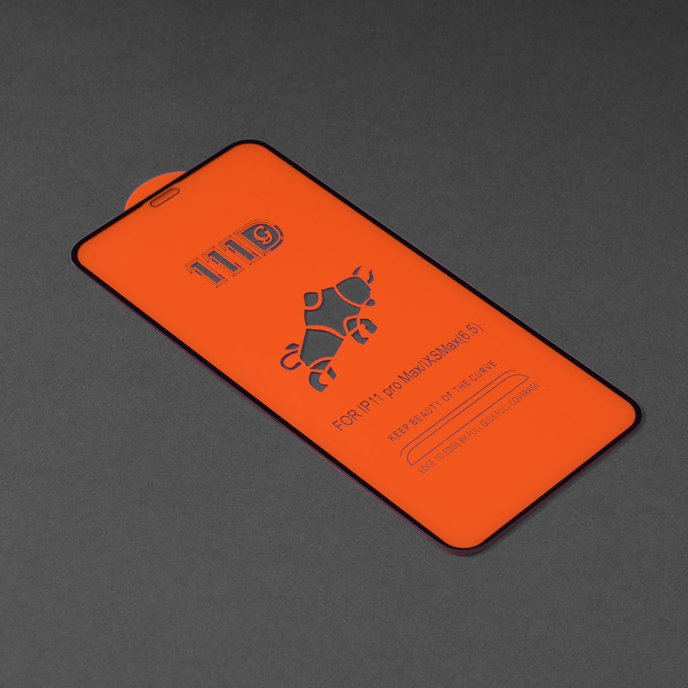 Folia ochronna na ekran Techsuit do Apple iPhone 11 Pro Max / XS Max, szkło hartowane, Full Glue, 111D, czarna