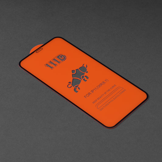 Folia ochronna na ekran Techsuit do Apple iPhone 11 / XR, szkło hartowane, pełny klej, 111D, czarna