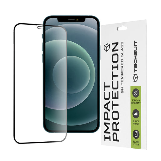 Folia ochronna na ekran Techsuit do Apple iPhone 12 Pro Max, szkło hartowane, Full Glue, 111D, czarna