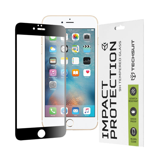 Folia ochronna na ekran Techsuit do Apple iPhone 6s Plus / 6 Plus, szkło hartowane, Full Glue, 111D, czarna