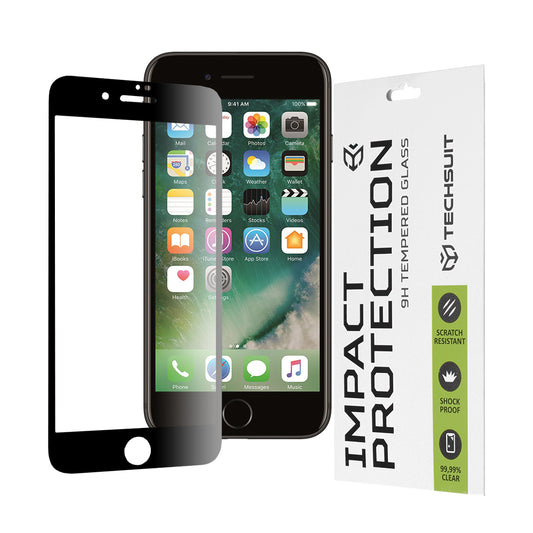 Folia ochronna na ekran Techsuit do Apple iPhone 8 Plus / 7 Plus, szkło hartowane, Full Glue, 111D, czarna