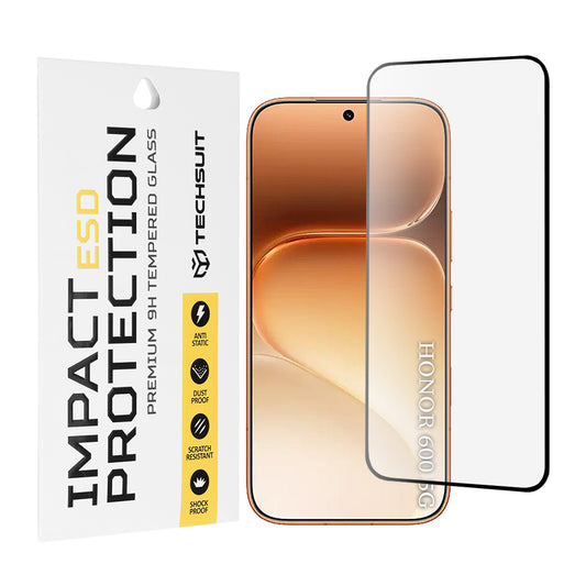 Folia ochronna na ekran Techsuit do Honor 600 Pro / 600, szkło hartowane, pełna klej, czarna