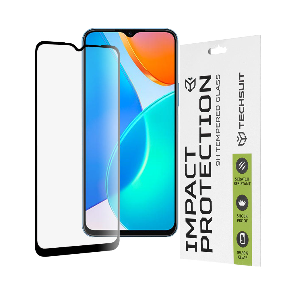 Folia ochronna na ekran Techsuit do Honor 70 Lite / X6 / X8 5G, szkło hartowane, Full Glue, 111D, czarna