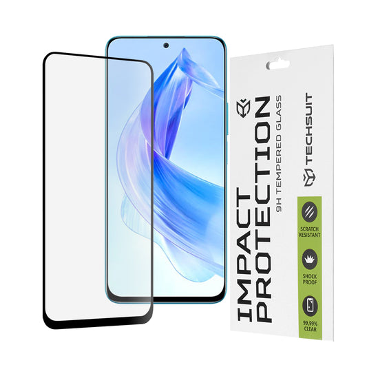 Folia ochronna na ekran Techsuit do Honor 90 Lite, szkło hartowane, Full Glue, 111D, czarna