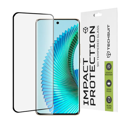 Techsuit Screen Protector Film for Honor Magic6 Lite, Tempered Glass, Full Glue, 111D, Black