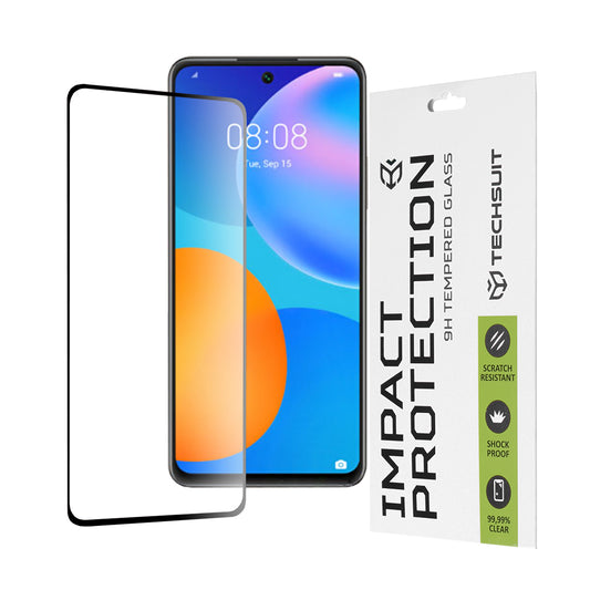 Folia ochronna na ekran Techsuit do Huawei P smart 2021, szkło hartowane, Full Glue, 111D, czarna