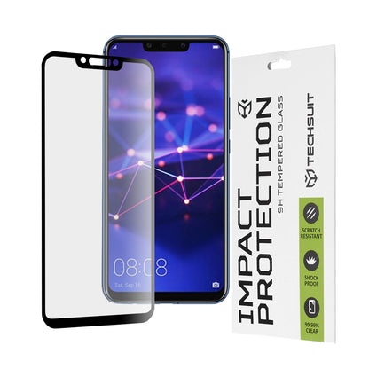 Techsuit Screen Protector Film for Huawei P Smart+ 2019 / Mate 20 Lite / nova 3 / nova 3i, Tempered Glass, Full Glue, 111D, Black