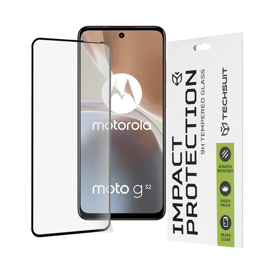 Folia ochronna na ekran Techsuit do Motorola Moto G32, szkło hartowane, Full Glue, 111D, czarna