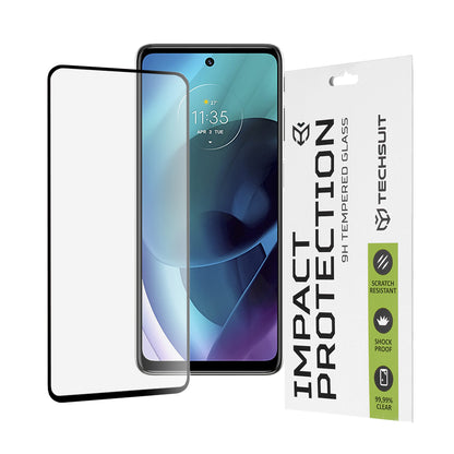 Folia ochronna na ekran Techsuit do Motorola Moto G51 5G, szkło hartowane, pełny klej, 111D, czarna