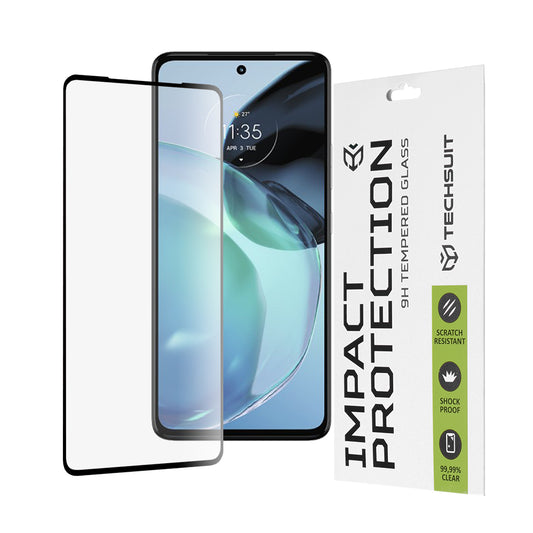 Folia ochronna na ekran Techsuit do Motorola Moto G72, szkło hartowane, Full Glue, 111D, czarna
