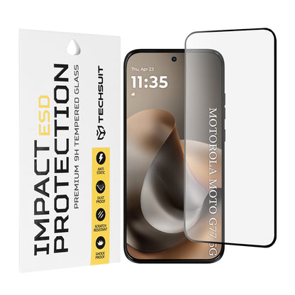 Folia ochronna na ekran Techsuit do Motorola Moto G77 / G67, szkło hartowane, pełna klej, czarna