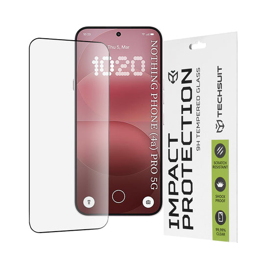 Folia ochronna na ekran Techsuit dla Nothing Phone (4a) Pro, Hartowane szkło, Full Glue, 111D, Czarna