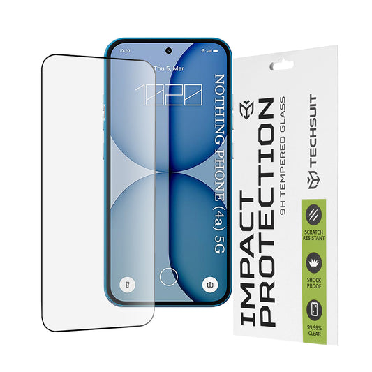 Folia ochronna Techsuit na ekran do Nothing Phone (4a), Hartowane szkło, Full Glue, 111D, Czarna