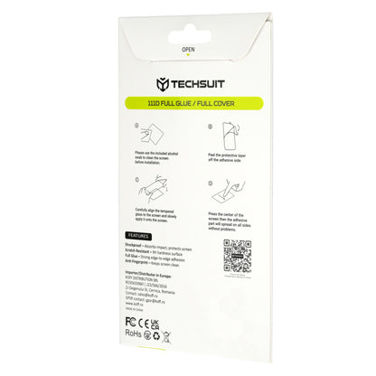 Techsuit Screen Protector Film for Nothing Phone (4b), Tempered Glass, Full Glue, 111D, Black