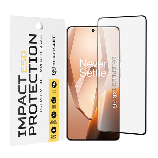 Folia ochronna na ekran Techsuit do OnePlus 13R, szkło hartowane, pełna klej, czarna